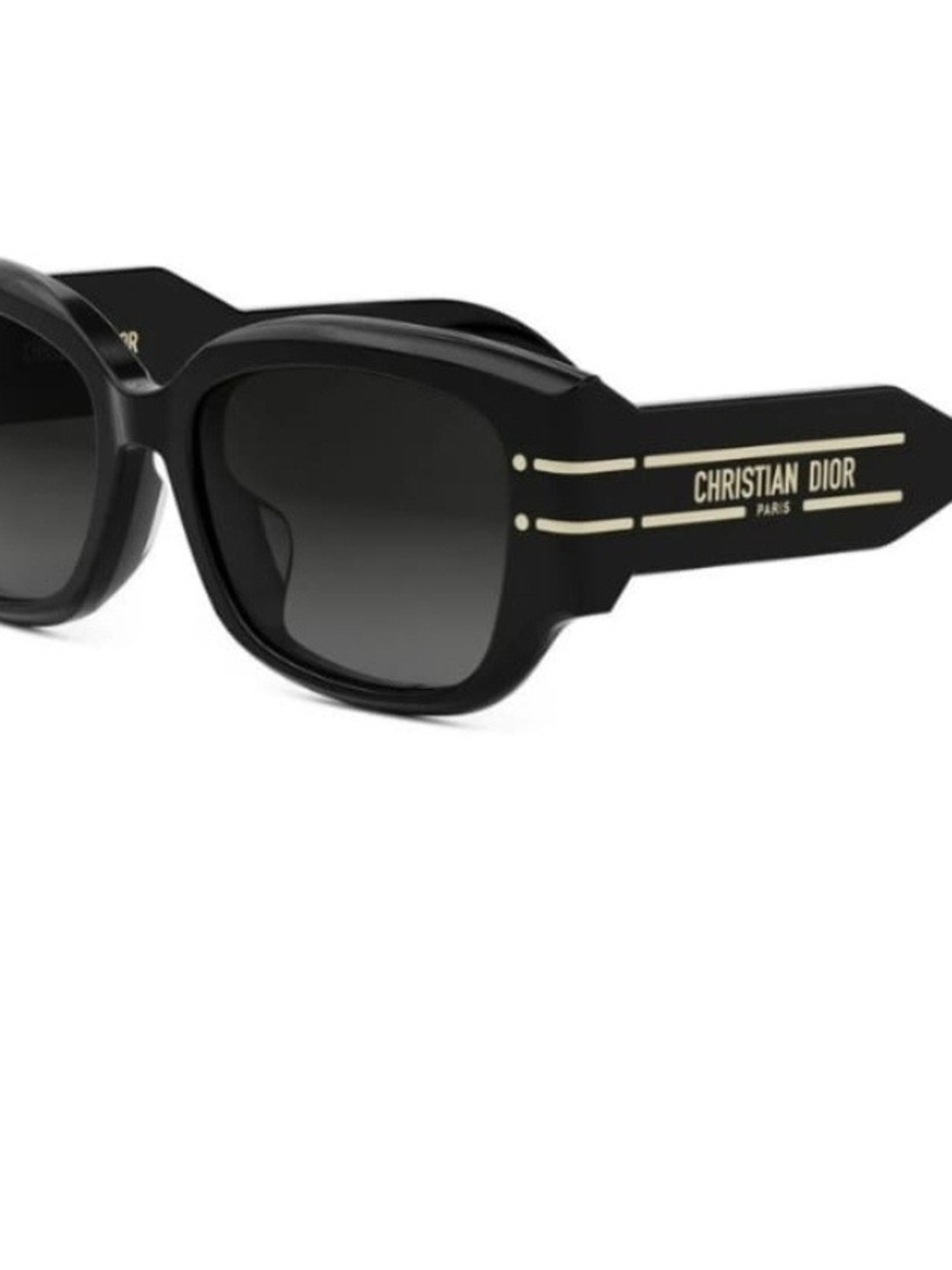 Dior Black Sunglasses with Gold Logo Stripes